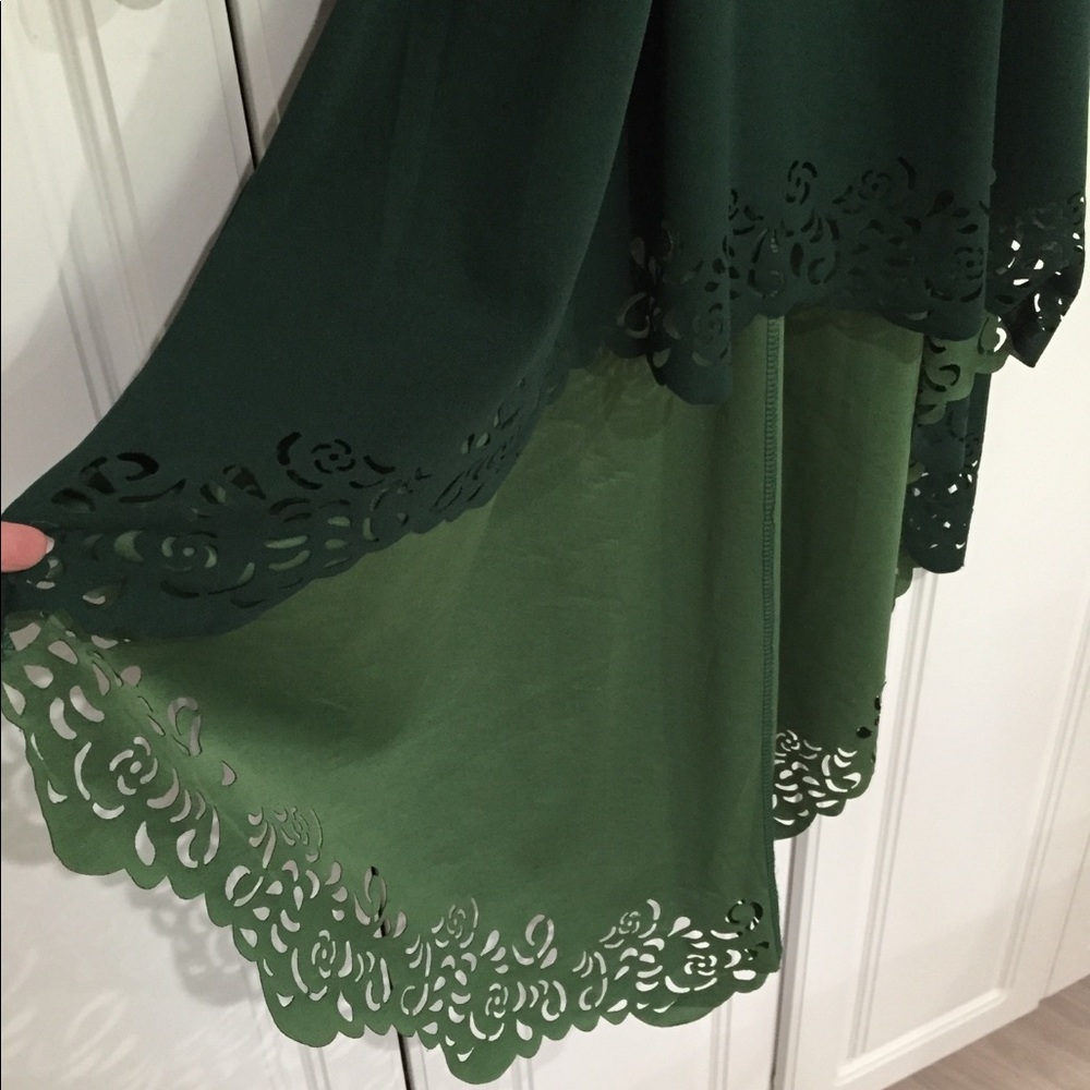 Elegant Green High Low Dress